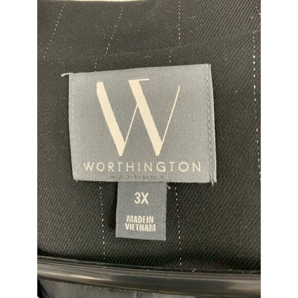 NWT Worthington Womens Plus Size 3X Pinstripe Metalic Blazer Jacket RN10220 - Picture 3 of 10